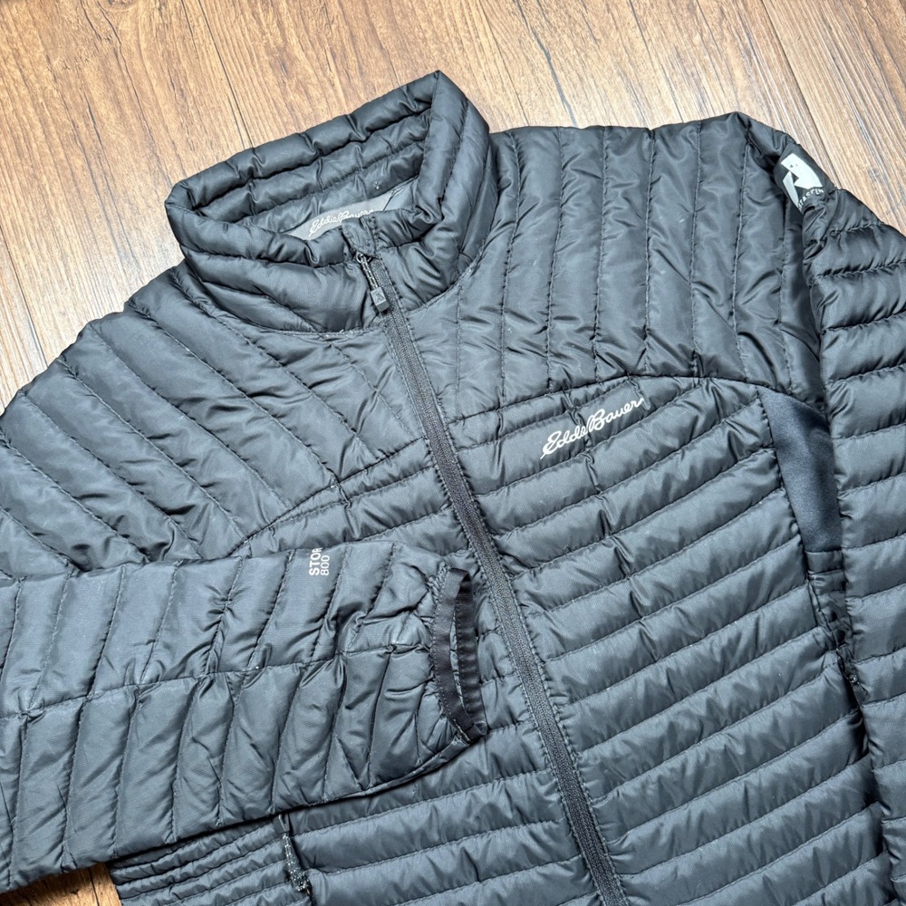 Eddie Bauer First Ascent StormDown 800 Puffer Jacket Womens PL Black Full Zip